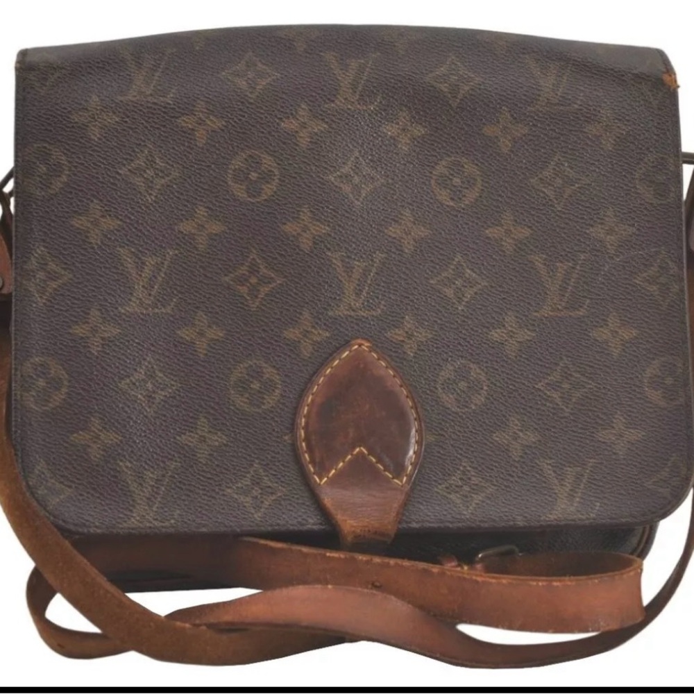 Authentic Louis Vuitton Monogram Cartouchiere GM M51252 Shoulder Cross Bag.
